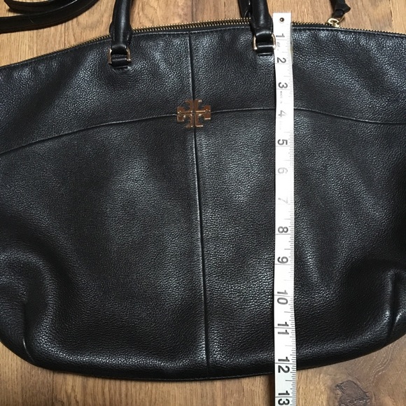 TORI BURCH BLACK & GOLD LEATHER PURSE CROSS BODY STRAP - Picture 9 of 15